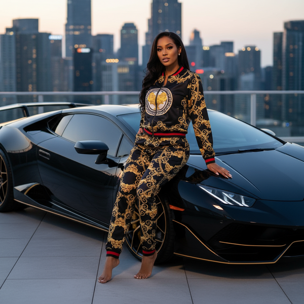 *V3R$@C3 STYLE* (BLACK-MULTI) ~LIGHTWEIGHT~ •ZIP UP TRACKSUITS FOR WOMEN•