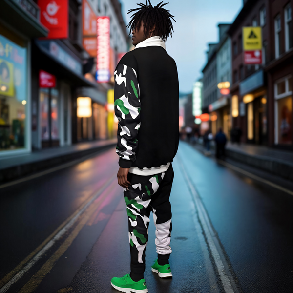 •CHAMPION CHIEF• LUXURY (GREEN CAMOUFLAGE) TRACKSUITS (CUT & SEW) (EMBROIDERED LOGOS)