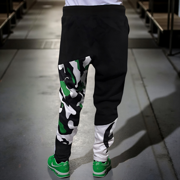 •CHAMPION CHIEF• LUXURY (GREEN CAMOUFLAGE) JOGGER SWEATPANTS (CUT & SEW)