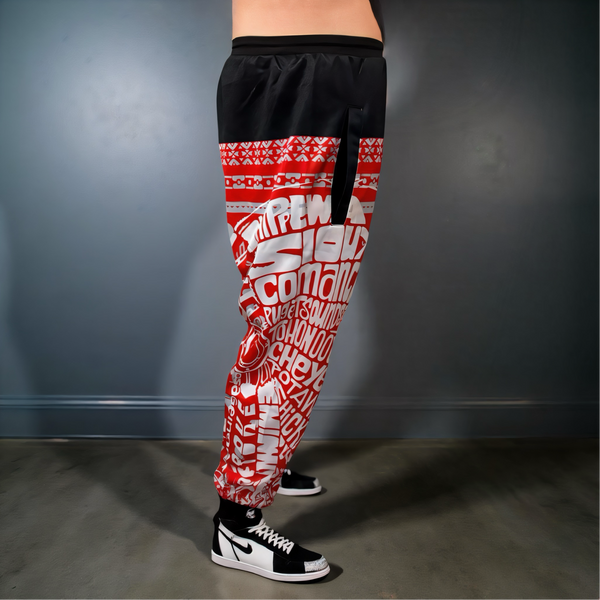 *TRIBE VIBES* (RED-GREY-BLACK-WHITE) JOGGER SWEATPANTS