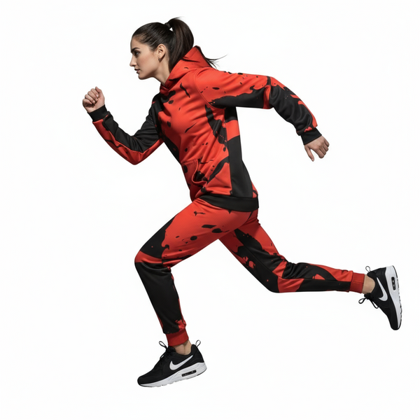 •SWOOSH• JOGGER SWEATSUITS FOR WOMEN (HOODED) (FLEECY SOFT LINED)
