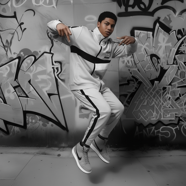 *SEAN JOHN* (GREY-MULTI)  POLYESTER COLLARED ZIP UP TRACKSUITS (XB SIZED)