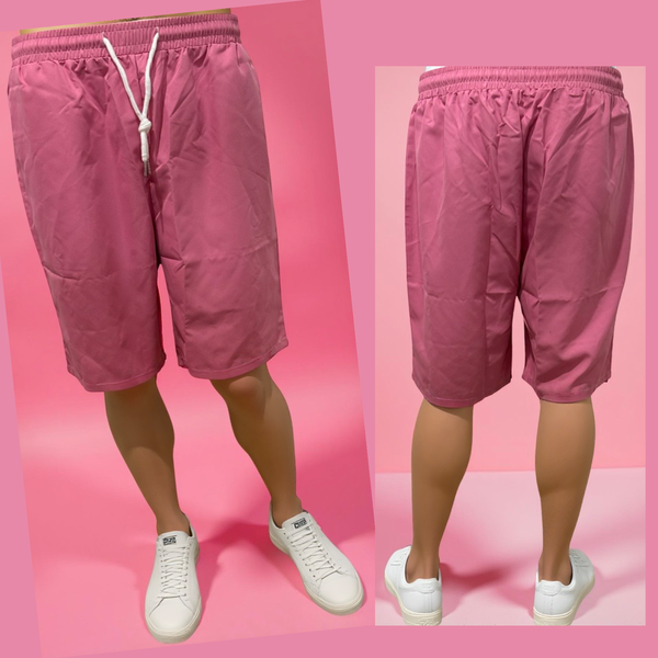 •PINK SHORTS• ~Lightweight summer casual wear~ (Front pockets & drawstring closure)