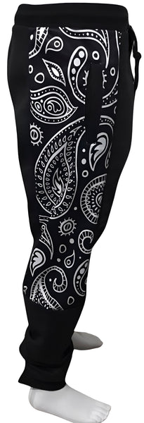 ^OUTFIT KINGS^ LUXURY BLACK BANDANA JOGGER SWEATPANTS (CUT & SEW COLLECTION)