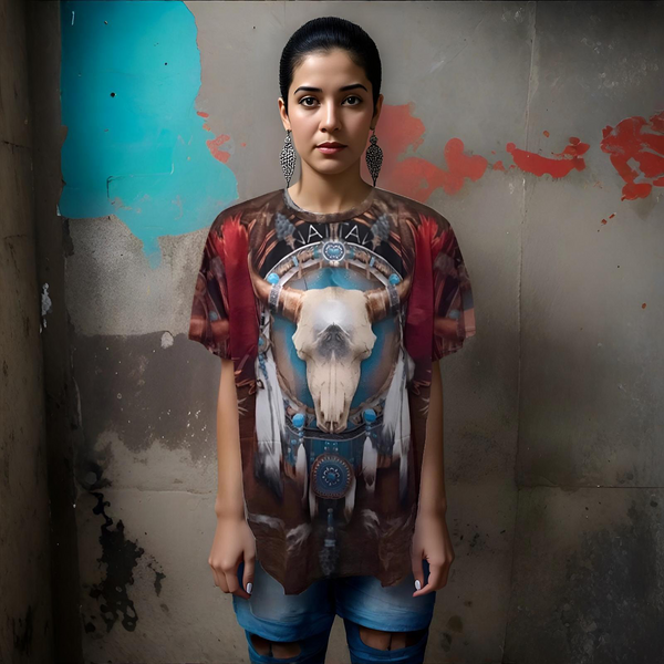 ^NATIVE AMERICAN^ (LIGHTWEIGHT) ALL OVER PRINT SUMMER TEES