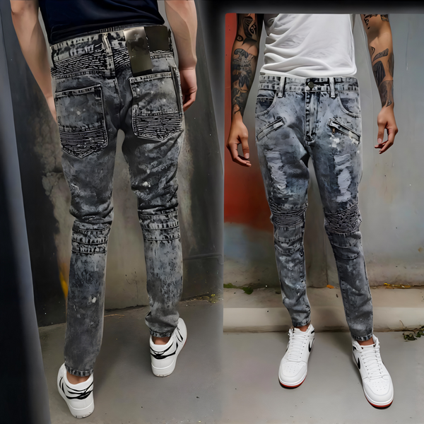^ONE CULTURE^ *BIKER STYLE* RIPPED DENIM JEANS