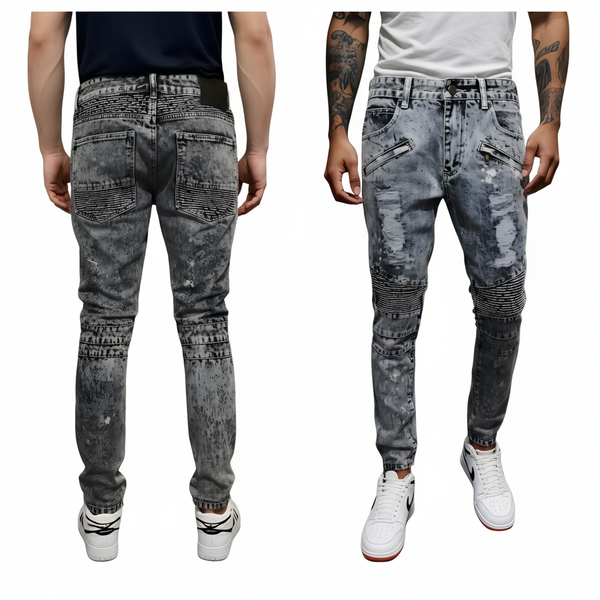 ^ONE CULTURE^ *BIKER STYLE* RIPPED DENIM JEANS