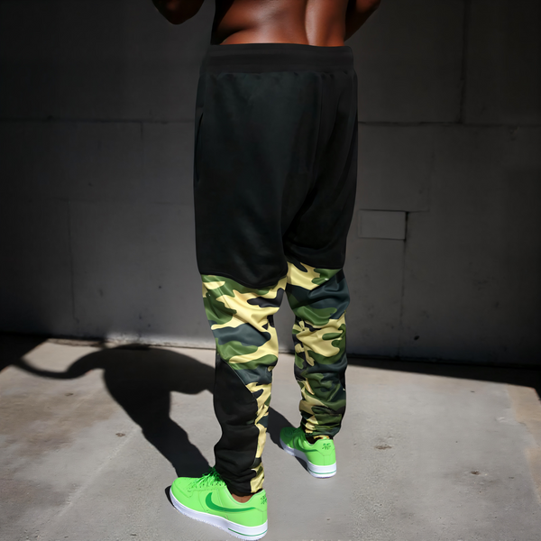 •CHIEFIN’ ADI-FEATHER• (GREEN CAMOUFLAGE) LUX JOGGER SWEATPANTS (CUT & SEW)