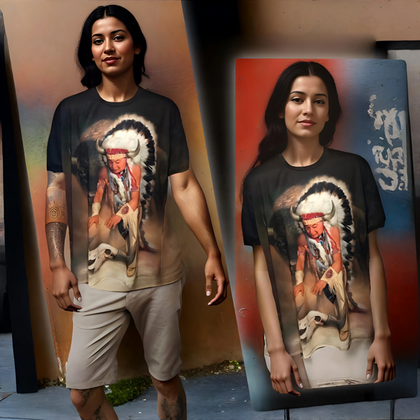 ^NATIVE AMERICAN^ ~FULL PRINT~ LIGHTWEIGHT SUMMER TEES