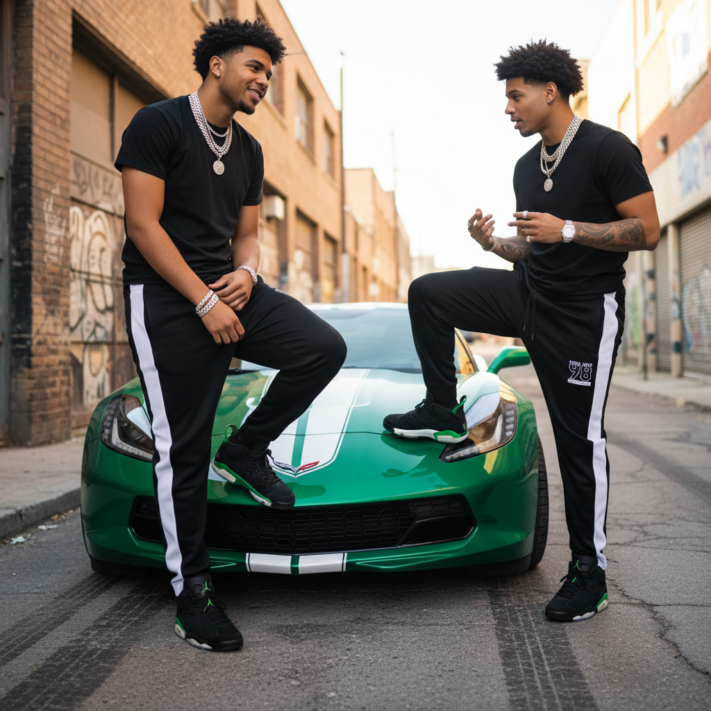 *SEAN JOHN* (*GREEN-MULTI*) •POLYESTER JOGGER SWEATPANTS• (XB SIZED)