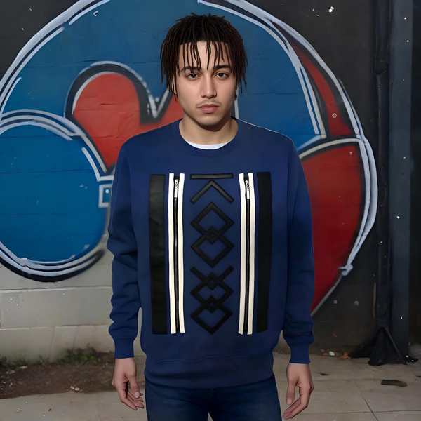 ^KOODOO^ (BLUE-BLACK) LUXURY CREWNECK SWEATSHIRTS