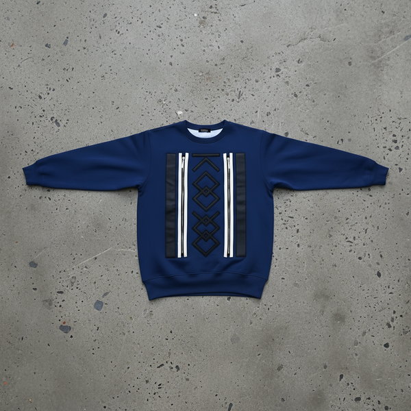 *KOODOO* (BLUE-BLACK) •LUXURY CREWNECK SWEATSHIRTS•