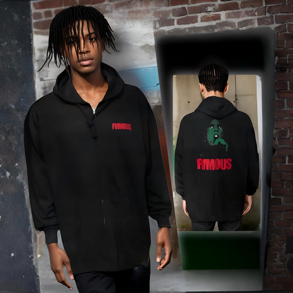 ^FAMOUS STARS AND STRAPS^ (BLACK) ZIP UP HOODIES FOR MEN