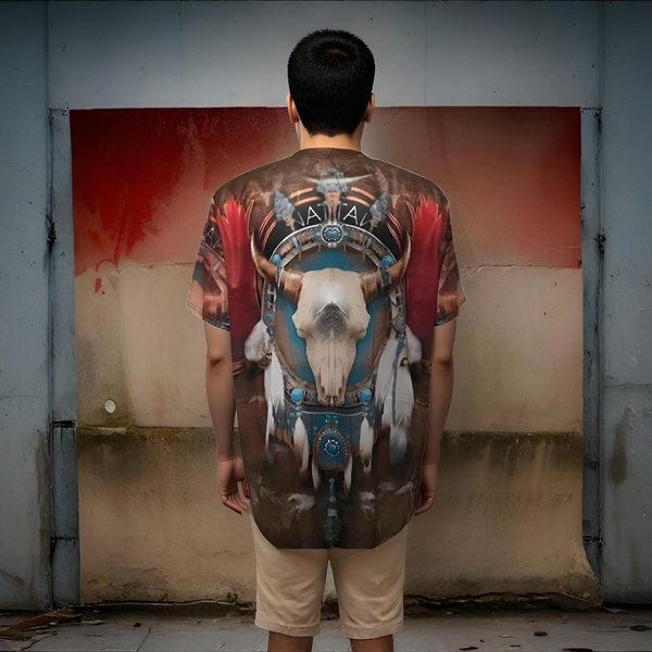 ^NATIVE AMERICAN^ (LIGHTWEIGHT) ALL OVER PRINT SUMMER TEES