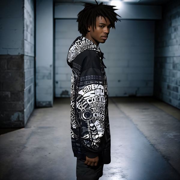 ^TRIBE VIBES^ (BLACK-WHITE-GREY) PULLOVER HOODIES