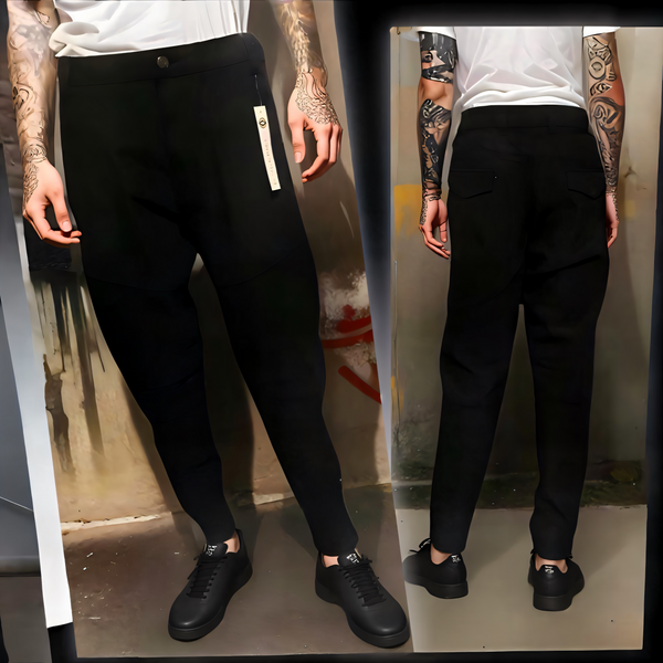 ^AKADEMIKS^ (BLACK) *STRAIGHT* JOGGER STYLE COTTON PANTS (42”-32”)
