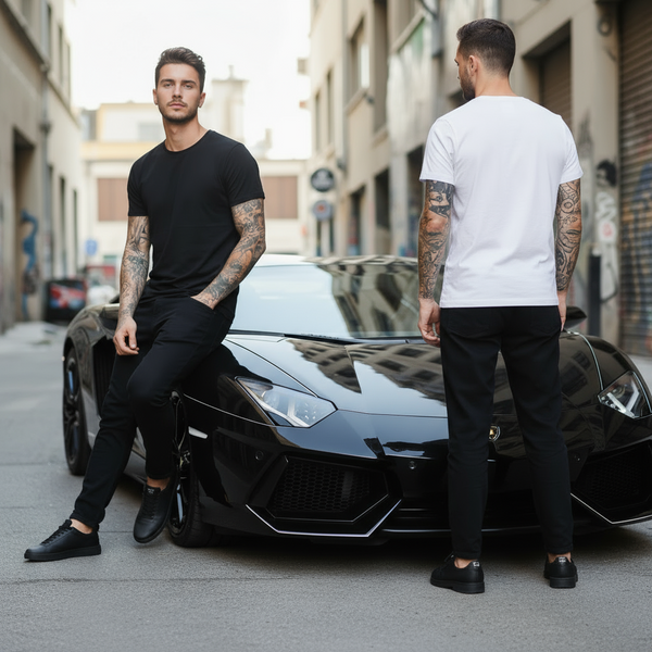 *AKADEMIKS* (BLACK) ~STRAIGHT~ JOGGER STYLE COTTON PANTS (42”-32”)