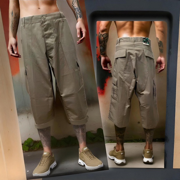 ^ROYAL BLUE^ (KHAKI ) ~CHOLO~ ANKLE BURNER STYLE SHORTS (LOW-LOW) (Cargo)