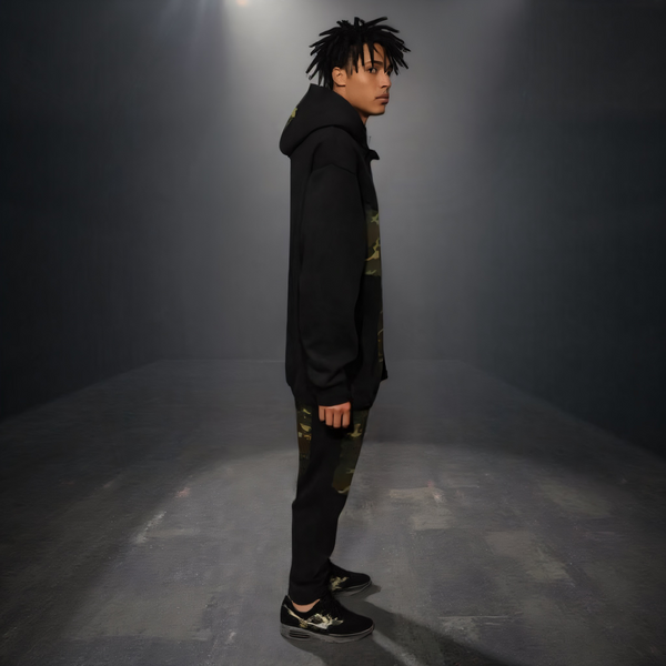•23 GOAT• CAMOUFLAGE LUXURY ZIP UP SWEATSUITS (CUT & SEW) (EMBROIDERED LOGOS)