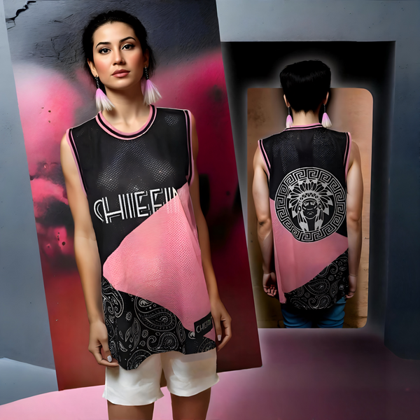•CHIEFIN’• (PINK-BLACK-PAISLEY) MESH BASKETBALL JERSEYS (UNISEX)