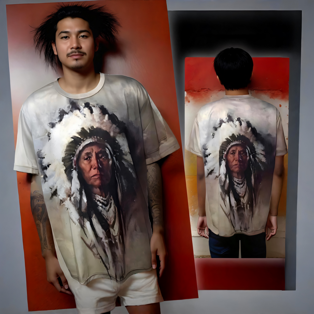 ^NATIVE AMERICAN^ ~DOUBLE SIDED PRINT~ LIGHTWEIGHT SUMMER T-SHIRTS