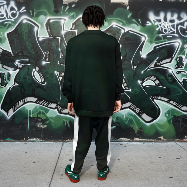 •SEAN JOHN• (*GREEN-MULTI*) POLYESTER COLLARED ZIP UP TRACKSUITS (XB SIZED)