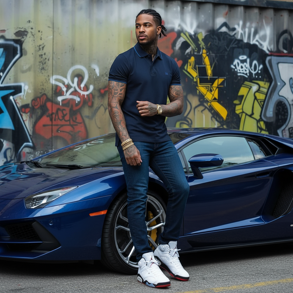 *ECKO UNLIMITED* (BLUE) MEN'S GOLF COLLAR SHIRTS