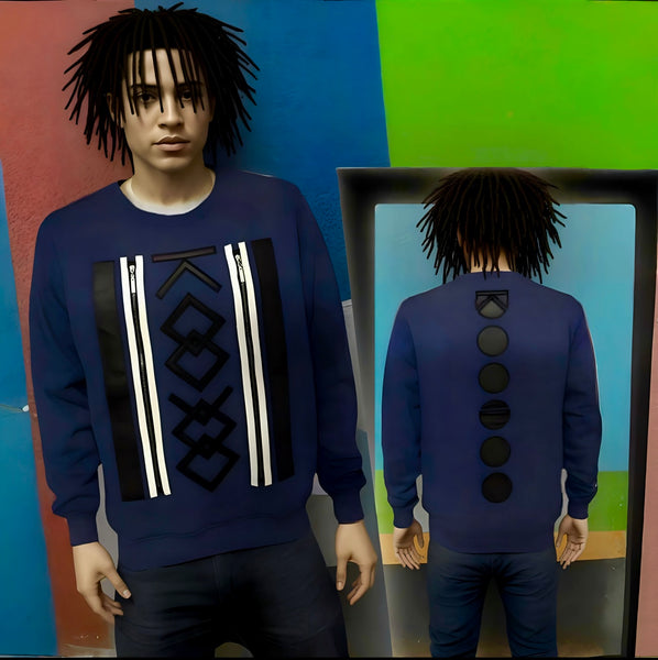 ^KOODOO^ (BLUE-BLACK) LUXURY CREWNECK SWEATSHIRTS