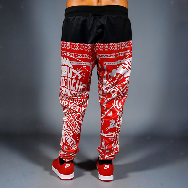 *TRIBE VIBES* (RED-GREY-BLACK-WHITE) JOGGER SWEATPANTS
