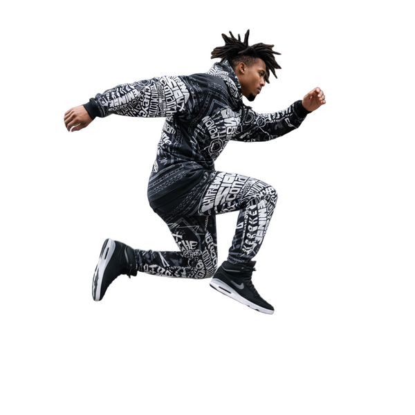 •TRIBE VIBES• (BLACK-WHITE-GREY) FULL HOODED JOGGER SWEATSUITS