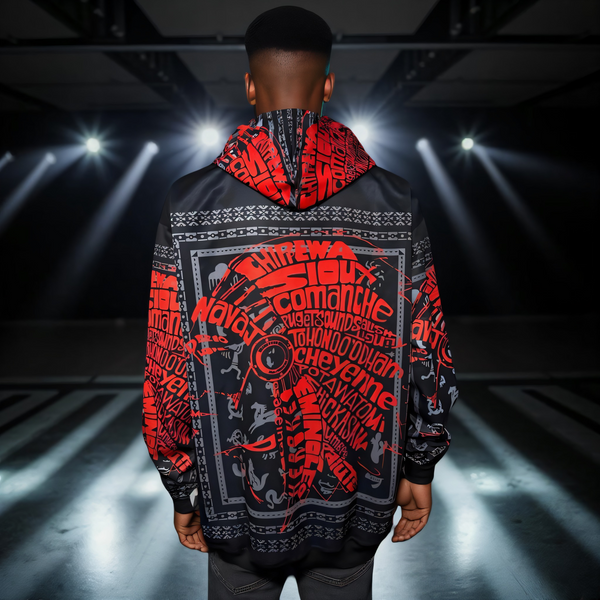 ^TRIBE VIBES^ (RED-GREY-BLACK) PULLOVER HOODIES