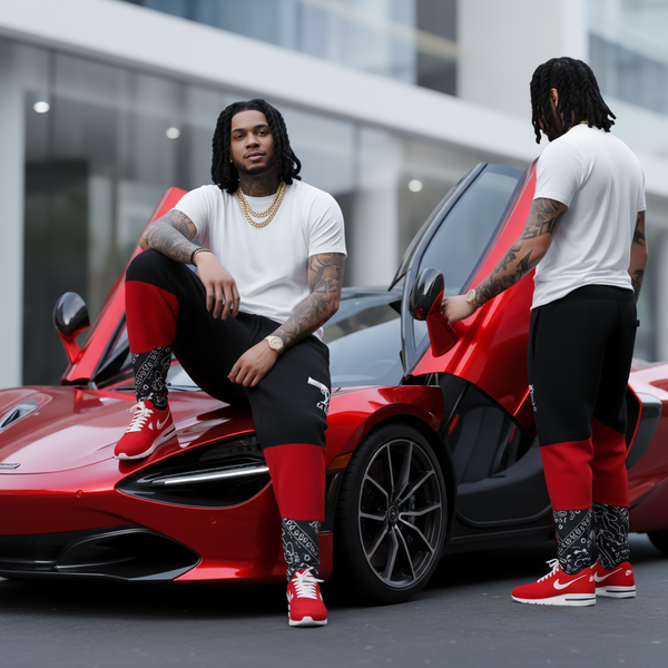 ^LA VIE L0U!$^ CUT & SEW LUXURY JOGGER SWEATPANTS
