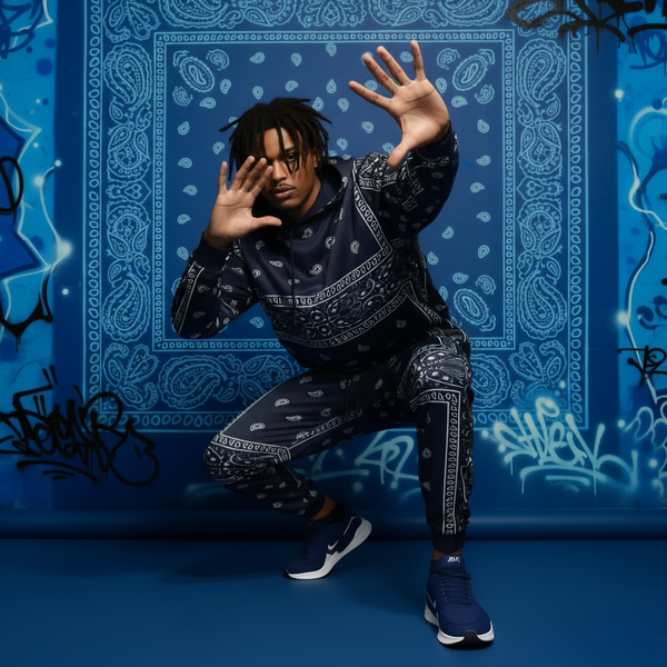 *NAVY BANDANA* JOGGER SWEATSUITS *BLUE PAISLEY* (FLEECY SOFT LINED)