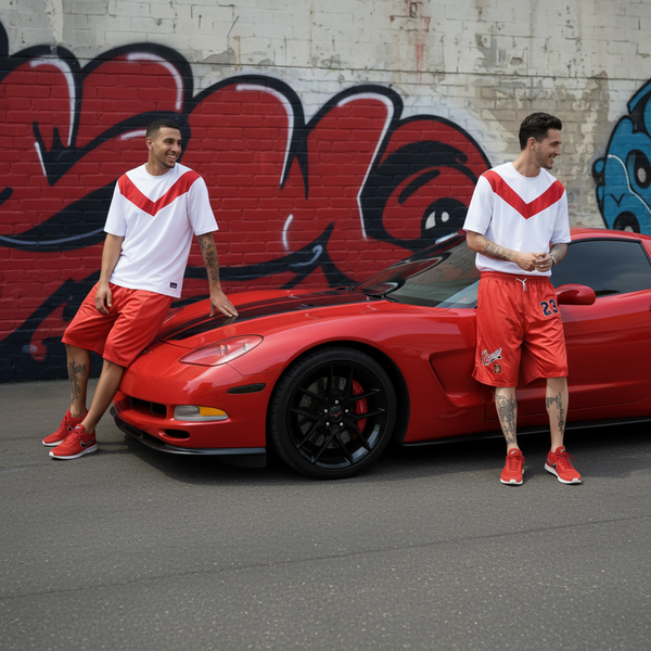 •CHICAGO 23• ~Red Shorts~ *Summer activewear* (Front pockets & drawstring closure)