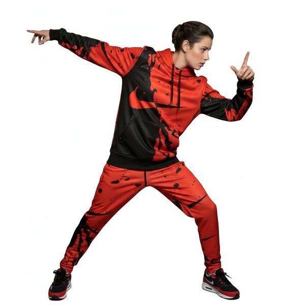 •SWOOSH• JOGGER SWEATSUITS FOR WOMEN (HOODED) (FLEECY SOFT LINED)