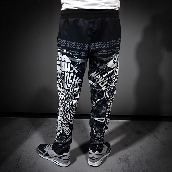 ^TRIBE VIBES^ (BLACK-WHITE-GREY) JOGGER SWEATPANTS
