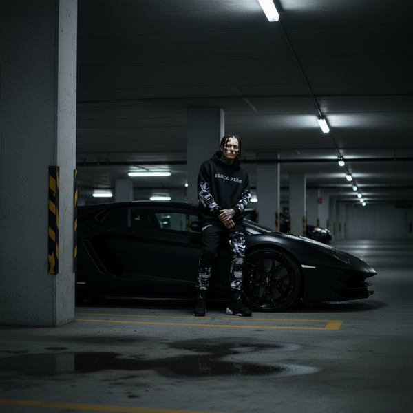 ^BLACK FLAG^ (BLACK) ~CREW POSSE~ EMBROIDERED HOODED JOGGER SWEATSUITS(CUT & SEW)