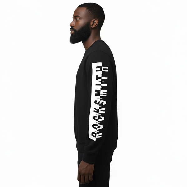*FAMOUS STARS AND STRAPS / ROCKSMITH* (BLACK) CREWNECK SWEATSHIRT COLLABORATION