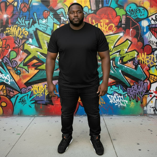 *6XL* SHORT SLEEVE T-SHIRT (BLACK)