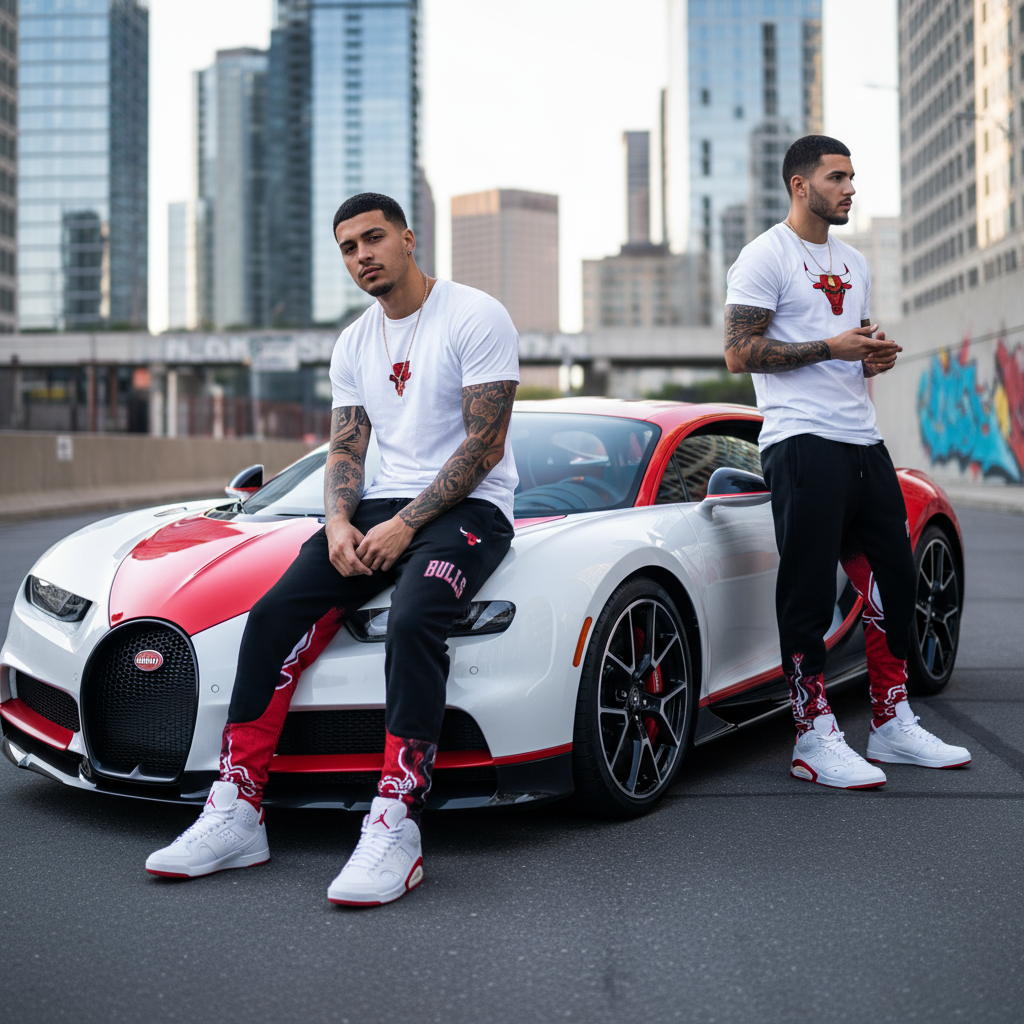 ^BULLS^ (WINDY CITY) *CUT & SEW* LUXURY JOGGER SWEATPANTS