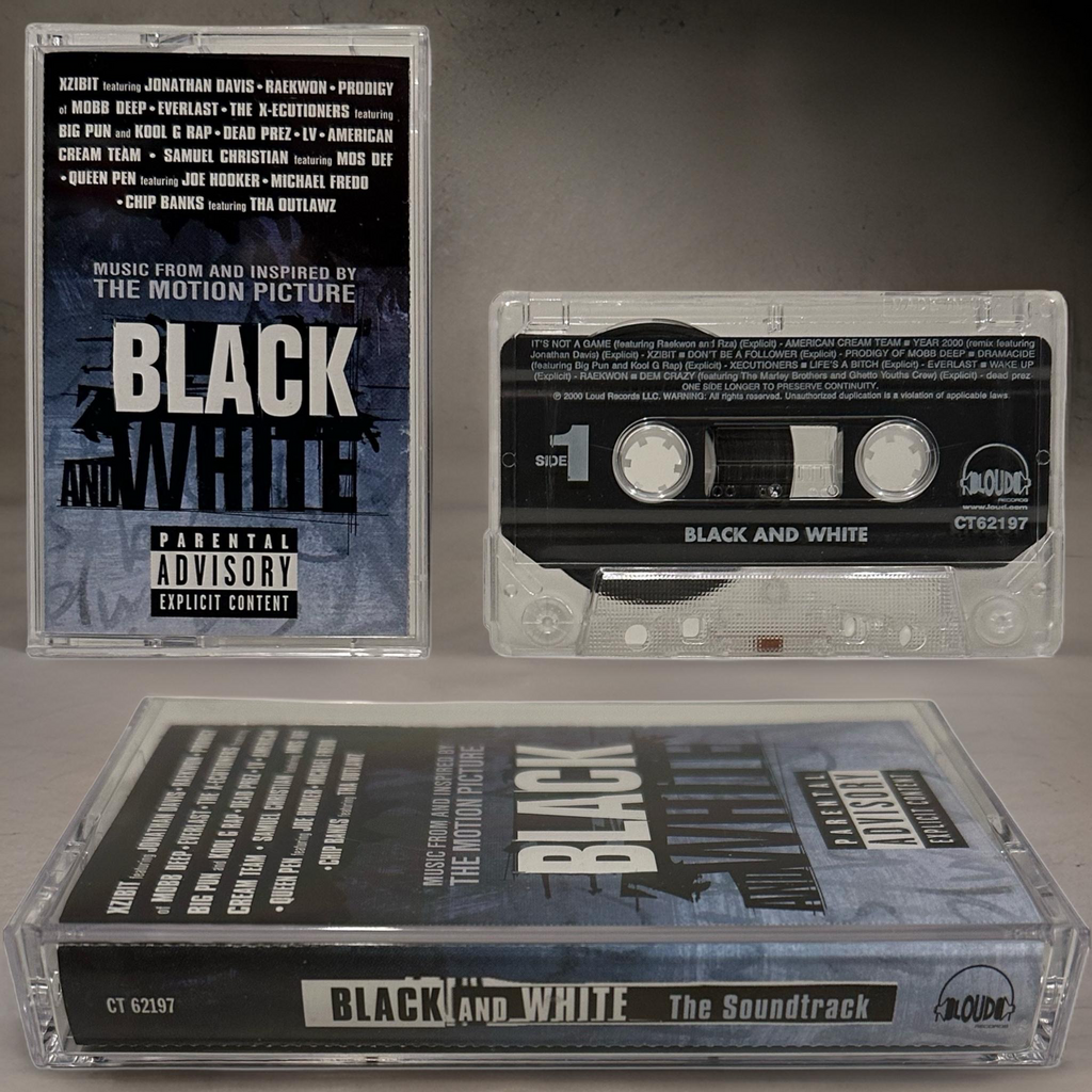 •BLACK AND WHITE ~ THE SOUNDTRACK• ~2000 OG PRESSING~ (CASSETTE TAPE)