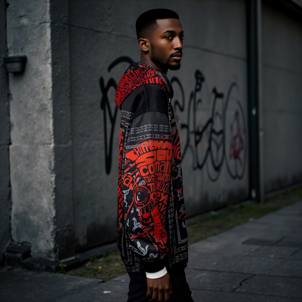 ^TRIBE VIBES^ (RED-GREY-BLACK) PULLOVER HOODIES