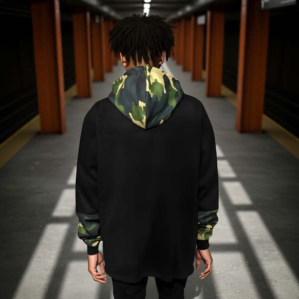 •CHIEFIN’ ADI-FEATHER• (GREEN CAMOUFLAGE) LUX ZIP UP HOODIES (CUT & SEW)