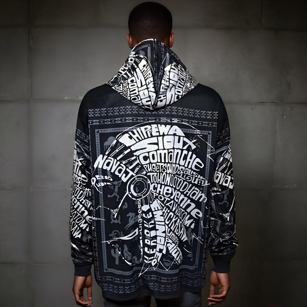 ^TRIBE VIBES^ (BLACK-WHITE-GREY) PULLOVER HOODIES