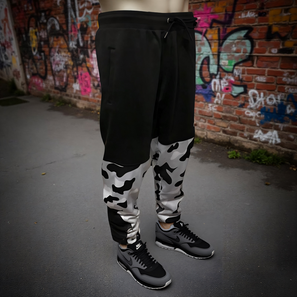 •CHIEFIN’ ADI-FEATHER• (WHITE CAMOUFLAGE) LUXURY JOGGER SWEAT PANTS (CUT & SEW)