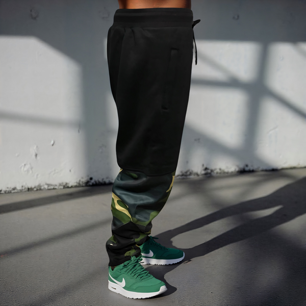 •CHIEFIN’ ADI-FEATHER• (GREEN CAMOUFLAGE) LUX JOGGER SWEATPANTS (CUT & SEW)