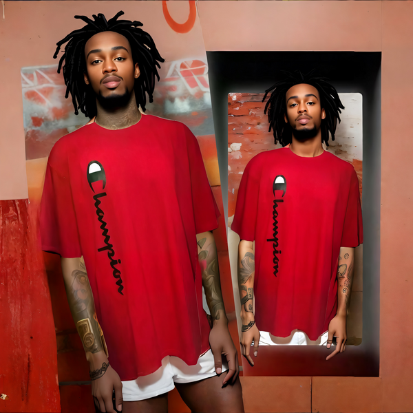 ^CHAMPION ATHLETICS^ (RED) SHORT SLEEVE T-SHIRT (TALL SIZES)