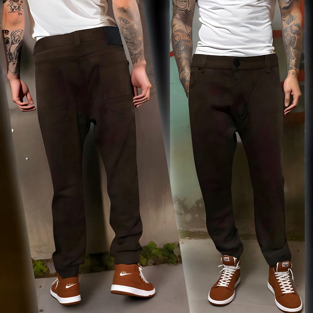 ^REFLEX^ STRAIGHT FIT DENIM JEANS (CHOCOLATE BROWN) (WAIST 40")