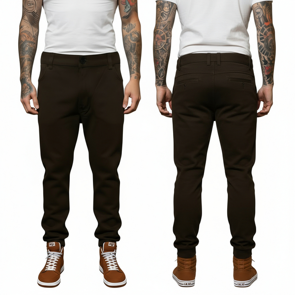 *REFLEX* ~STRAIGHT FIT~ DENIM JEANS (CHOCOLATE BROWN) (WAIST 40")