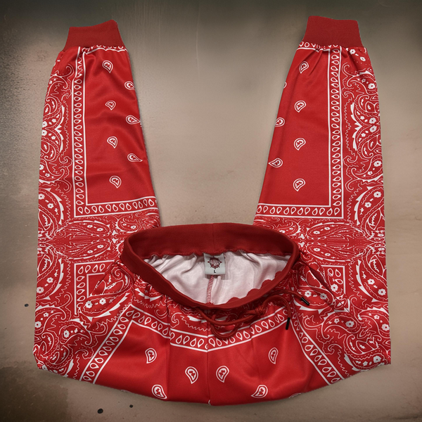 *RED BANDANA* ~custom fleece lined~ •jogger sweatpants• (Read description)